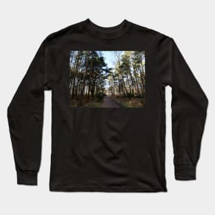 Cycling at Swinley Forest among the woods Long Sleeve T-Shirt